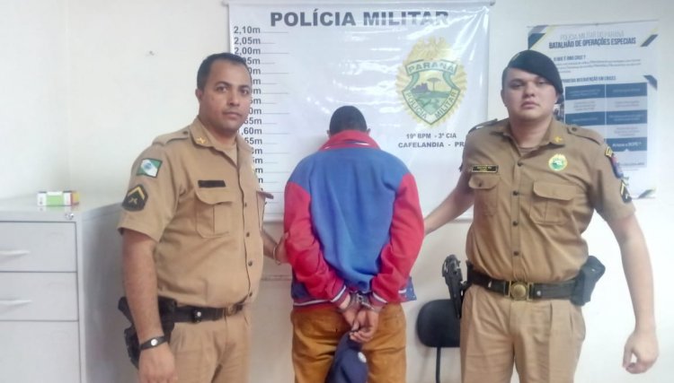 Polícia de Cafelândia prende homem por tentativa de furto em residência
