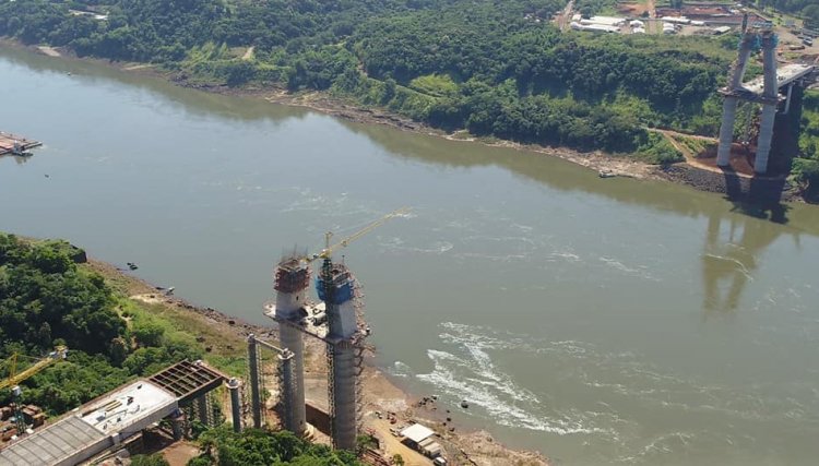 Com investimentos da Itaipu  de R$ 115 milhões, obras da segunda ponte entre o Brasil e Paraguai chega a 50% da conclusão 