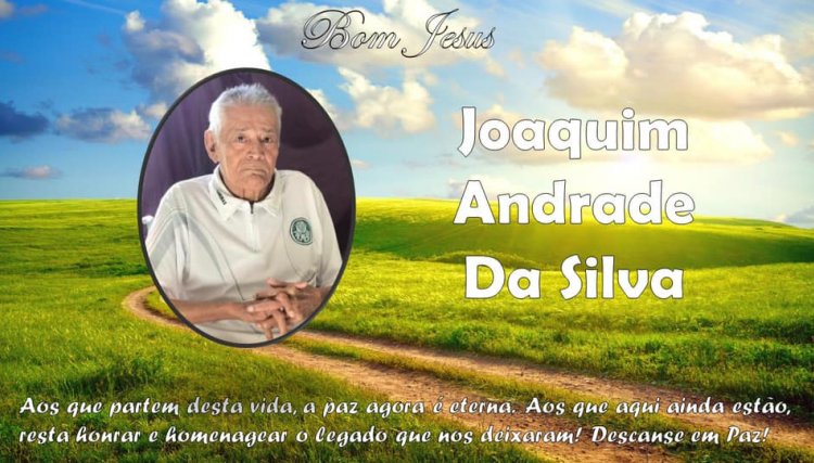 É com pesar que comunicamos o falecimento do SR Joaquim em Cafelândia 