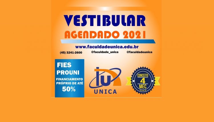 Vestibular agendado 2021 Unica