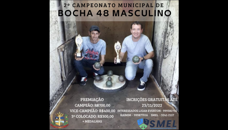Esporte abre inscri&ccedil;&otilde;es para segundo campeonato municipal de bocha 48 masculino