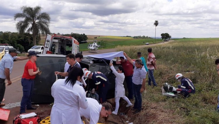 Acidente na PR-574, entre Anahy e Corbélia deixa pessoa em estado grave
