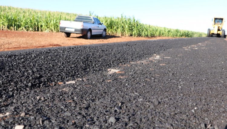 Itaipu em parceria com Cafelândia finaliza 4 km de pavimentação Central a Jotaesse