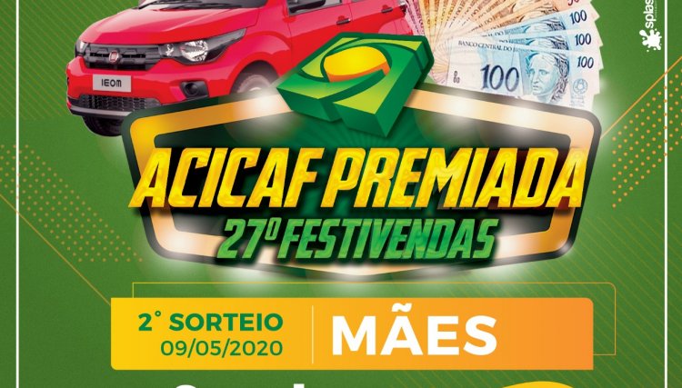 Segundo sorteio da Acicaf acontece neste sábado