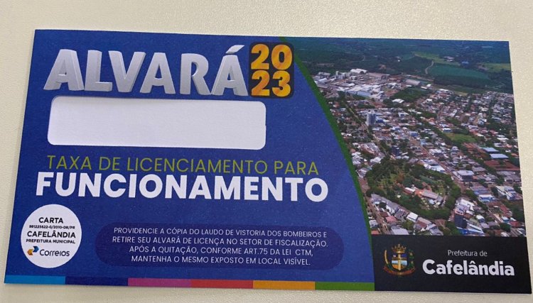 Cafelândia oferece desconto para pagamento a vista do Alvará e ISS