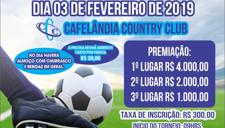 Cafelândia Country Club promove torneio de futebol suíço neste domingo