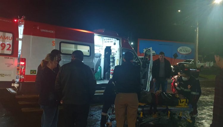 Acidente entre um carro e uma motocicleta é registrado em Cafelândia