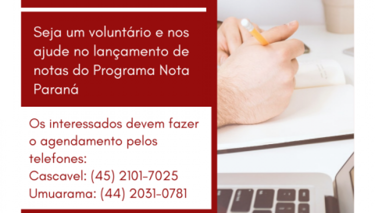 Uopeccan busca voluntários para cadastrar o Nota Paraná