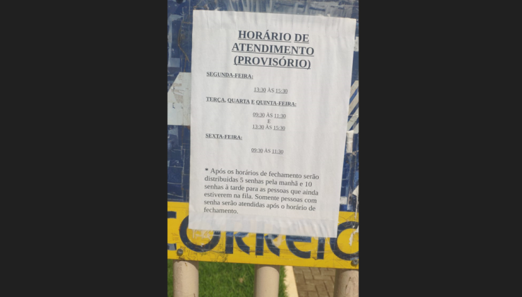 Correio de Cafelândia continua sendo alvo de reclamações pelo atendimento 