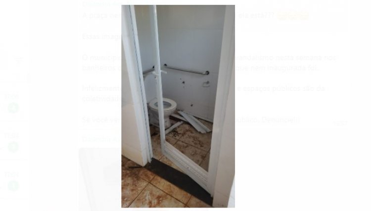 Vandalismo é registrado em praça antes de ser inaugurada em Cafelândia, prefeitura pede para população denunciar  