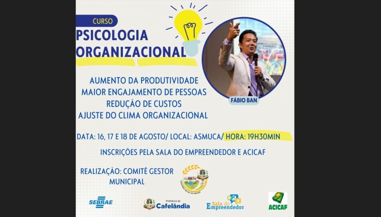 Sala do Empreendedor realiza curso sobre Cultura e Clima organizacional em Cafelândia
