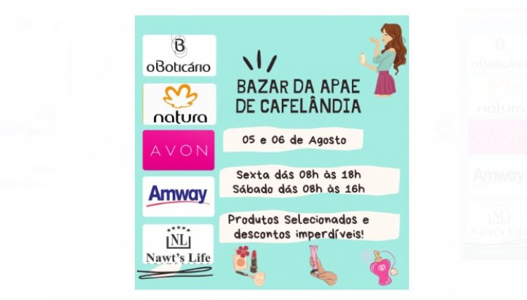 Começa amanhã sexta-feira dia 5, o Bazar Beneficente em prol da APAE de Cafelândia