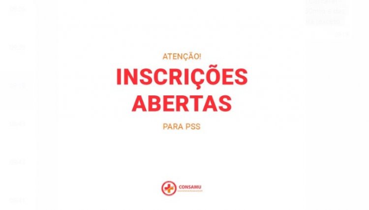 CONSAMU: Inscri&ccedil;&otilde;es para PSS est&atilde;o abertas at&eacute; dia 18