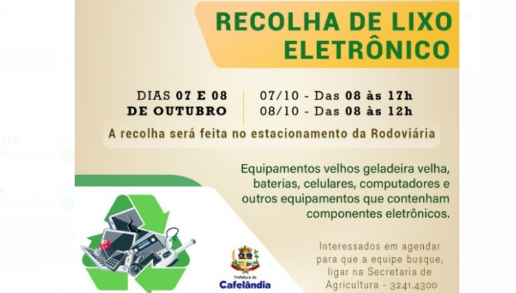 Cafel&acirc;ndia realiza I Campanha de Recolha de Lixo Eletr&ocirc;nico nesta sexta e s&aacute;bado