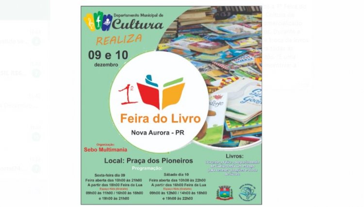 Departamento de Cultura de Nova Aurora promove �Feira do Livro� na Pra&ccedil;a dos Pioneiros