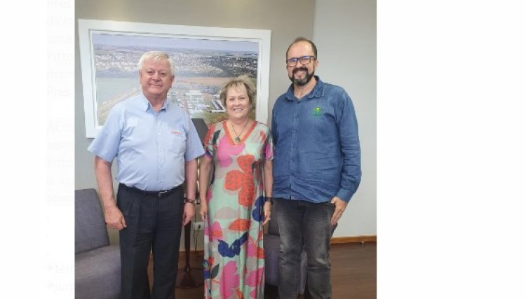 Presidente eleita da Acicaf Mariza Trevisol visita o presidente da Copacol