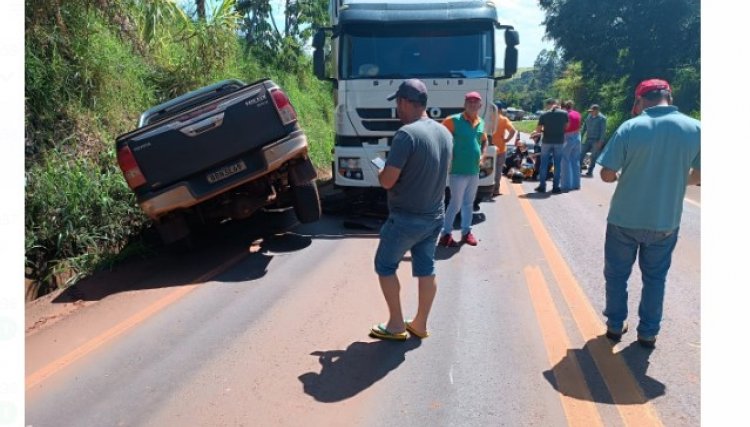 Apesar do grave acidente na PR 180 entre Cafelândia e Nova Aurora motociclista não corre risco de morte