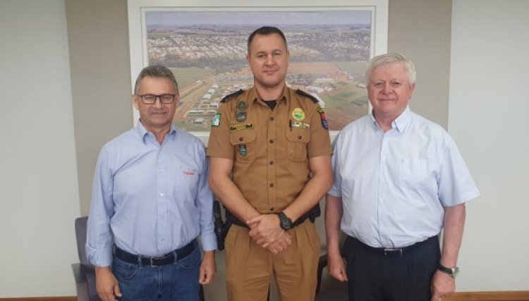Diretoria da Copacol participa de reunião com o comandante da PM de Cafelândia