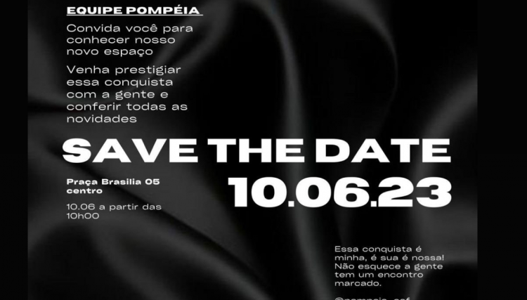 Loja Pompéia tem o prazer em convida-lo para o coquetel de inauguração de seu novo espaço. 