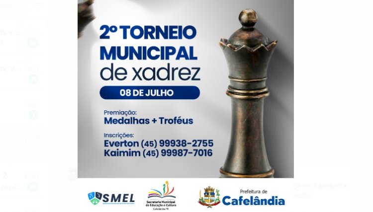 Cafelândia promove 2º Torneio Municipal de Xadrez