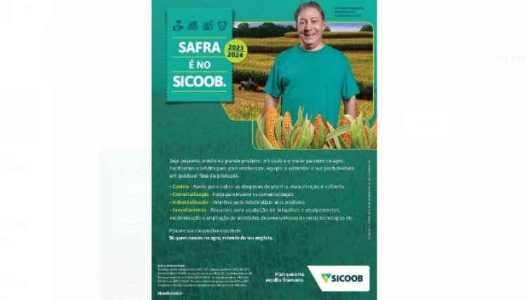 Sicoob atenderá produtores no Plano Safra 23/24