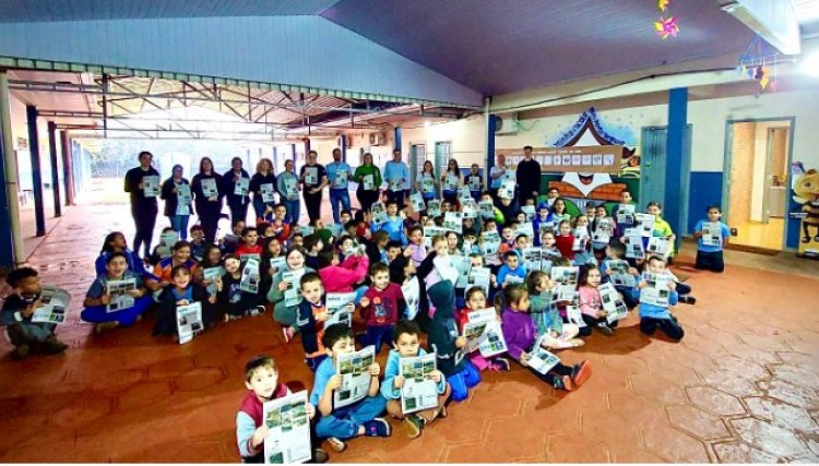 Alunos de escola municipal de Cafelândia desenvolvem Jornal Escolar Manoel em Foco
