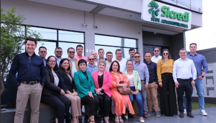Sicredi recebe visita em Cafelândia da Federação de Cooperativas da Colômbia