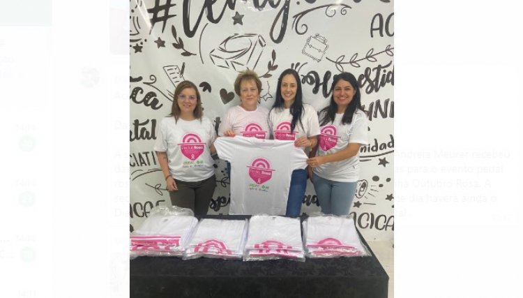 Acicaf faz doação de camisetas para "Pedal Rosa"  