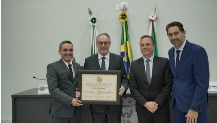 Presidente da Frimesa recebe título de Cidadão Honorário de Marechal Cândido Rondon