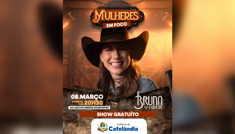 Dia da Mulher de Cafelândia terá show especial com Bruna Viola 