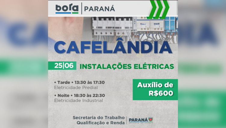 Cafelândia vai receber curso de instalações elétricas gratuito