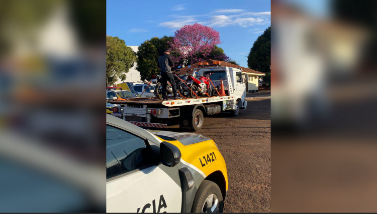 Três motocicletas com escapamento adulterado são apreendidas neste domingo 