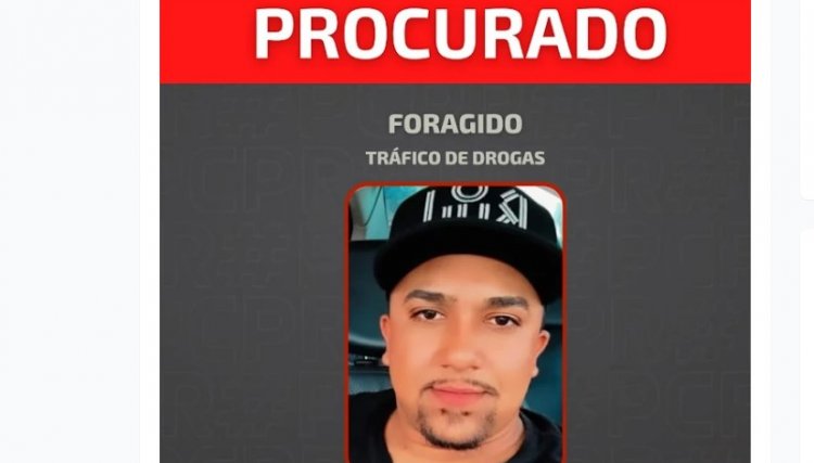 Polícia divulga imagem de foragido condenado por tráfico de drogas