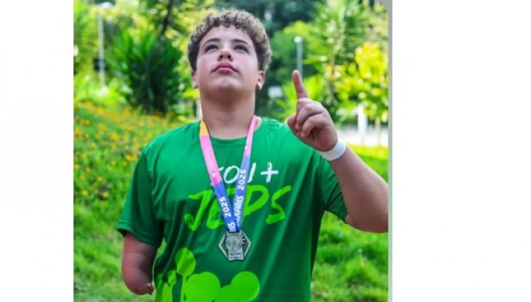 Aluno de Jesuítas quebra recorde brasileiro e conquista ouro nas Paralimpíadas Escolares 2025