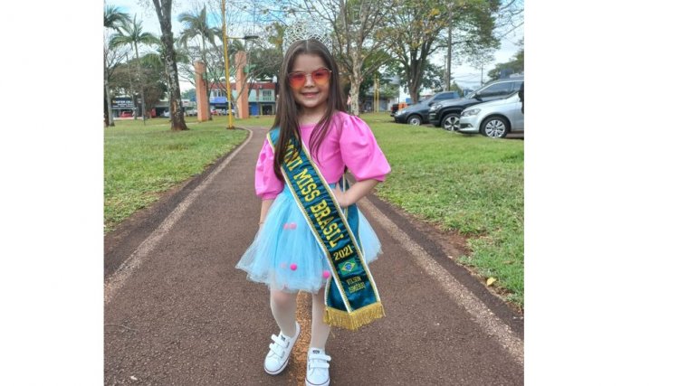 Carreata é realizada em homenagem a Mini Miss Brasil, moradora de Cafelândia