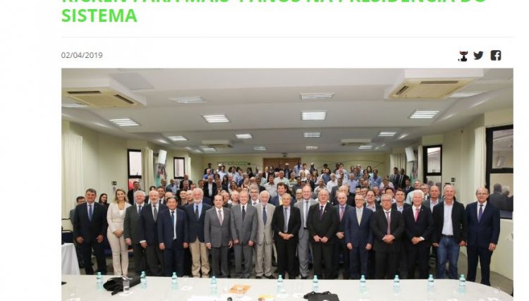 Ocepar destaca matéria postada no portal O Novo Oeste, da reeleição do presidente Ricken