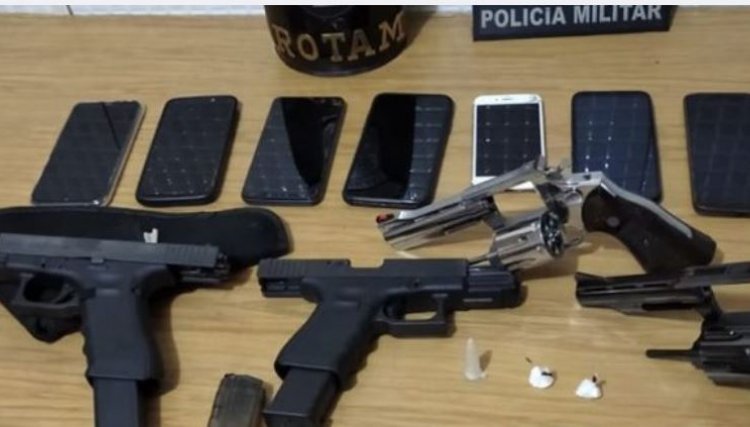 Mais uma festa é interrompida pela Polícia na região, armas e cocaína foram apreendidas