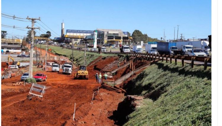 Obras no Trevo Cataratas em Cascavel avançam e se aproximam da segunda etapa