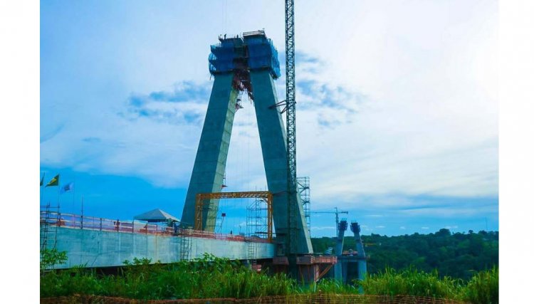 Financiada pela Itaipu a obra da ponte entre Brasil e Paraguai já ultrapassam 50% 