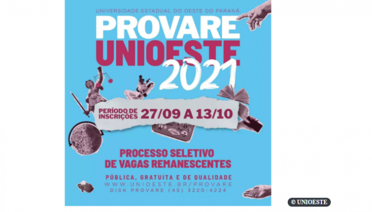 Unioeste abre inscrições para vagas remanescentes em cinco unidades