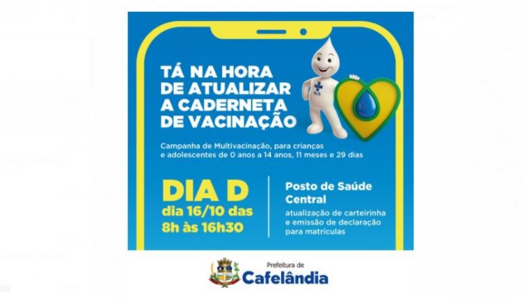 Cafelândia realiza Dia D da campanha Multivacinação neste sábado (16)
