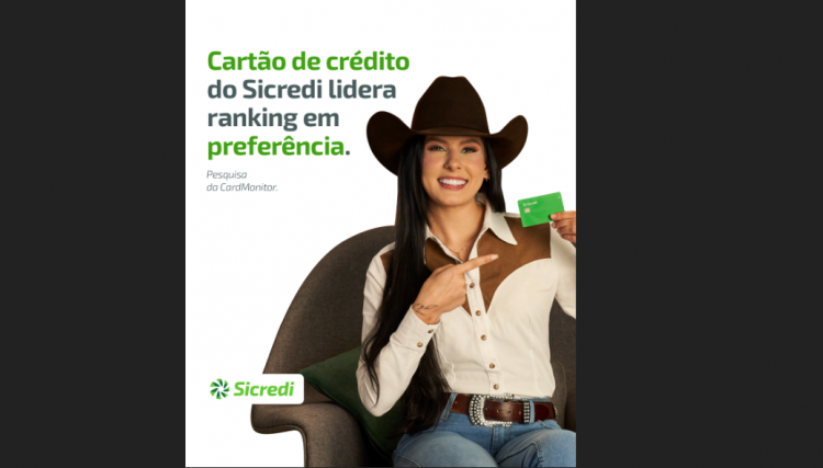 Cartão de crédito do Sicredi cresce em preferência e lidera ranking, de acordo com pesquisa da CardMonitor