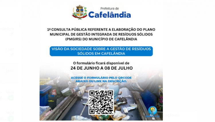 Cafelândia abre consulta pública para Plano de Gestão de Resíduos Sólidos