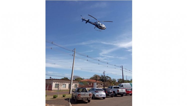 Paciente é transferido de helicóptero de Cafelândia para Cascavel