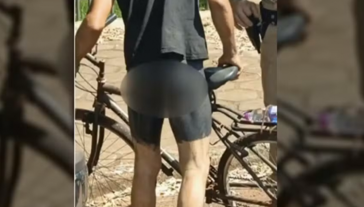 Ciclista é preso ao ser encontrado apenas com camiseta e shorts preto pintado no próprio corpo no PR