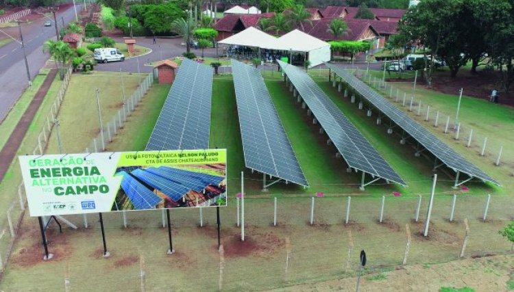 Sérgio Souza e Marcel Micheletto participam da inauguração de usina solar em Assis