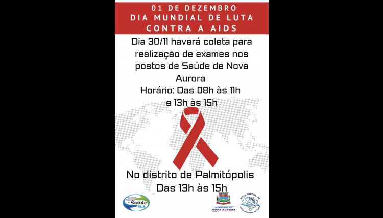Saúde de Nova Aurora promove Dia de combate a Aids com realização de exames