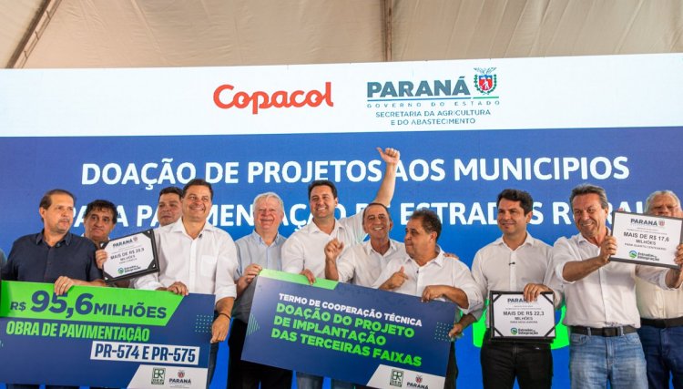Copacol investe R$ 121 milh&otilde;es em projetos com munic&iacute;pios parceiros, apenas pavimenta&ccedil;&atilde;o das PRs 574 e 575 foram R$ 95,6 milh&otilde;es