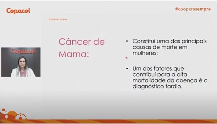 Mulheres participam de live da Copacol sobre o câncer de mama