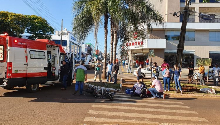 Acidente é registrado nesta manhã em Cafelândia, vítima teve fratura na perna 